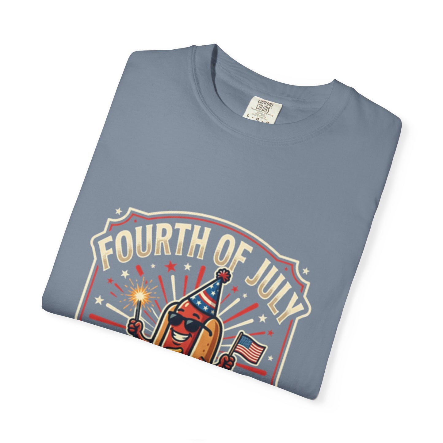 Fourth of July Hot Dog T-Shirt — "Party Like a Firework" Patriotic Tee