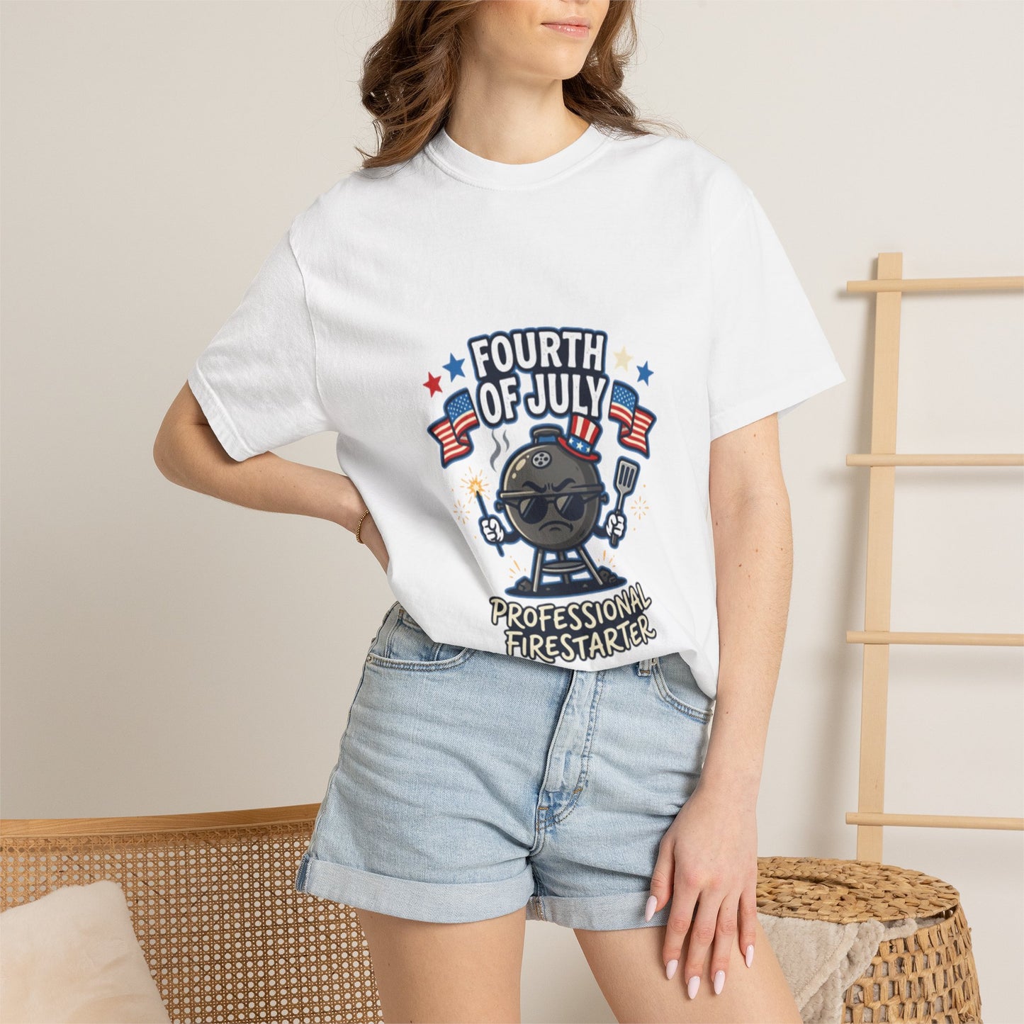 Fourth of July T-Shirt — "Professional Firestarter" Patriotic Independence Day Tee