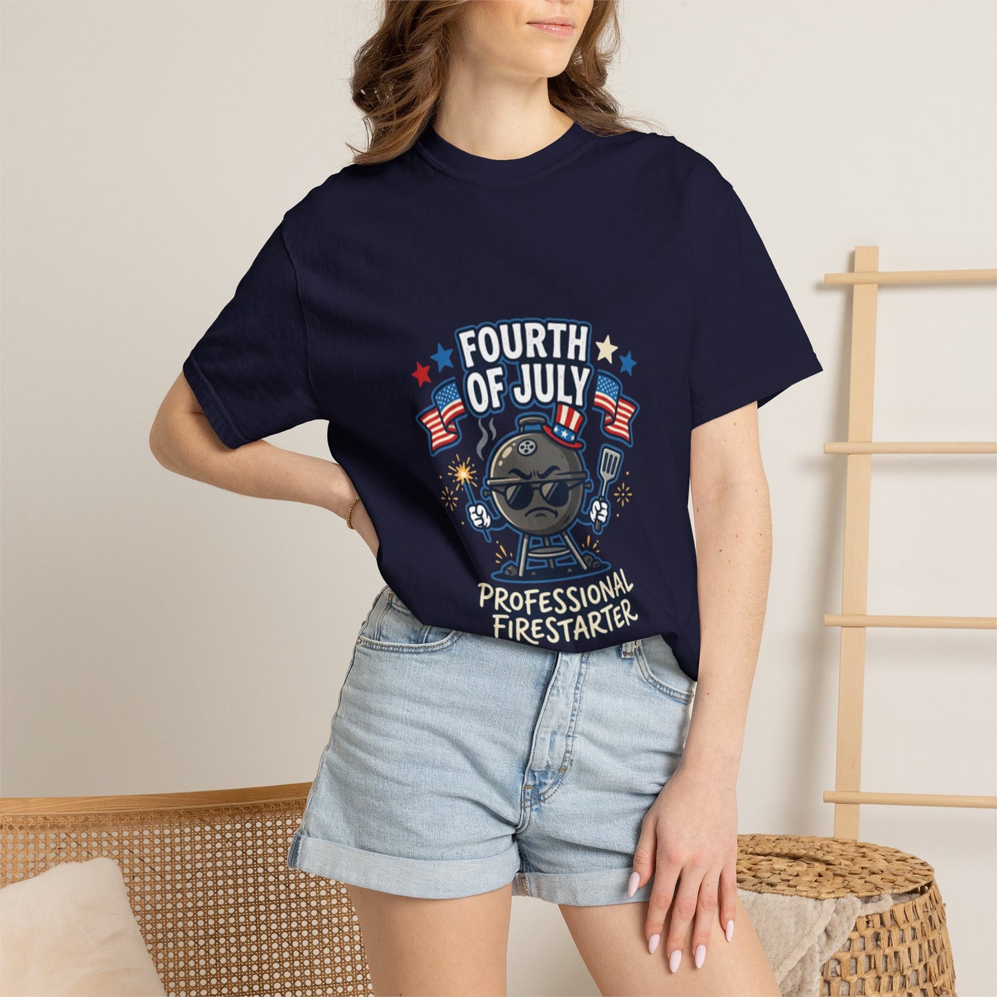 Fourth of July T-Shirt — "Professional Firestarter" Patriotic Independence Day Tee