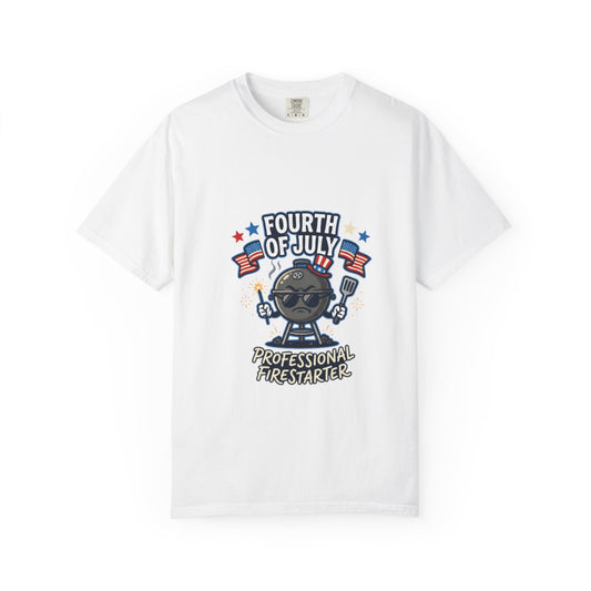 Fourth of July T-Shirt — "Professional Firestarter" Patriotic Independence Day Tee