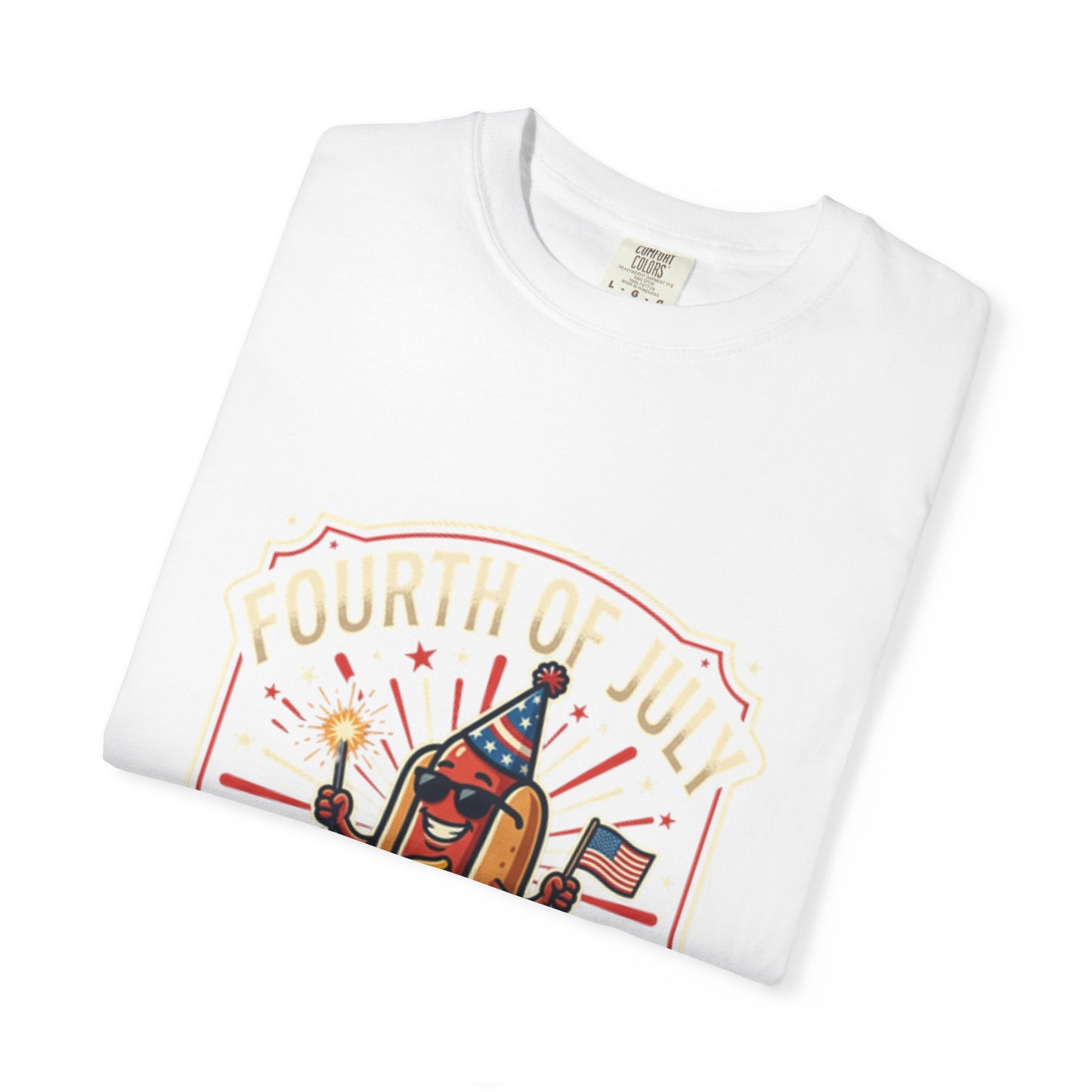 Fourth of July Hot Dog T-Shirt — "Party Like a Firework" Patriotic Tee