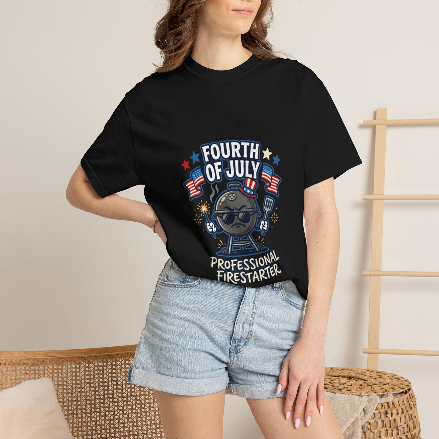 Fourth of July T-Shirt — "Professional Firestarter" Patriotic Independence Day Tee